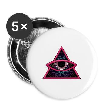 Eye of Wisdom Psychedelic LSD DMT - Buttons large 2.2''/56 mm (5-pack) - white - Front