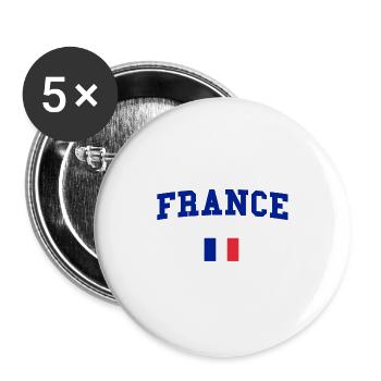 FRANCE - Lot de 5 grands badges (56 mm) - blanc - Devant