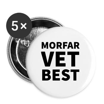 Grand-père sait le mieux - Lot de 5 grands badges (56 mm) - blanc - Devant