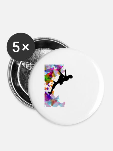 Klettern - Buttons groß 56 mm (5er Pack) - Weiß