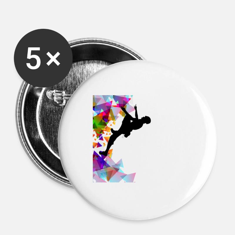 Klettern - Buttons groß 56 mm (5er Pack) - Weiß
