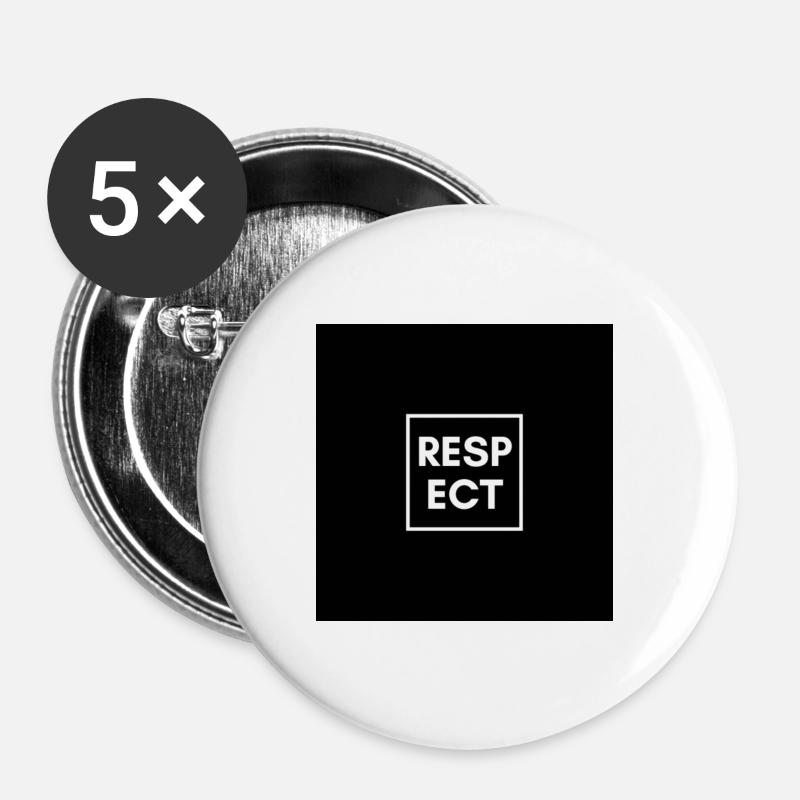 Respekt - Buttons groß 56 mm (5er Pack) - Weiß