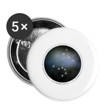 Zodiac - Leo - Universe - Buttons large 2.2''/56 mm (5-pack) - white - Front