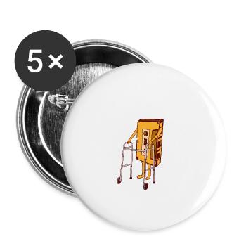 Rétro 80's Design Old-fashion 80's Design Dire " - Lot de 5 grands badges (56 mm) - blanc - Devant