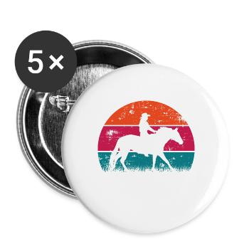 Life Is Better With Horses Design Horsing Shirt - Buttons large 2.2''/56 mm (5-pack) - white - Front
