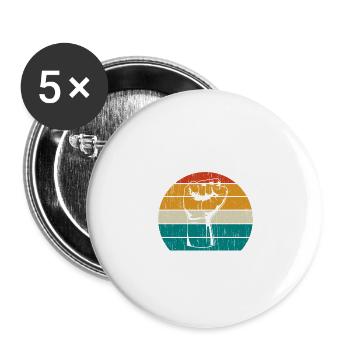 Victory Freedom Diversity Rights Justice Equality - Lot de 5 grands badges (56 mm) - blanc - Devant