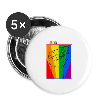 We Rise Together Equality Freedom Colorful - Buttons groß 56 mm (5er Pack) - Weiß - Vorne