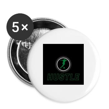 Hustle grün black - Buttons groß 56 mm (5er Pack) - Weiß - Vorne