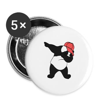 Cute Panda Swagger Dabbing Dab Tee For Animal - Buttons groß 56 mm (5er Pack) - Weiß - Vorne