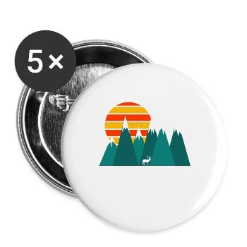 Cool Mountain Shooting Tee For Hunters Hunt Is - Buttons large 2.2''/56 mm (5-pack) - white - Front
