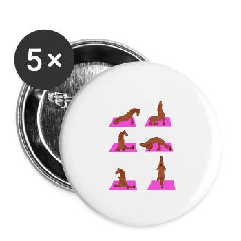 Yoga Life Is Better With Horses Design Horsing - Buttons large 2.2''/56 mm (5-pack) - white - Front