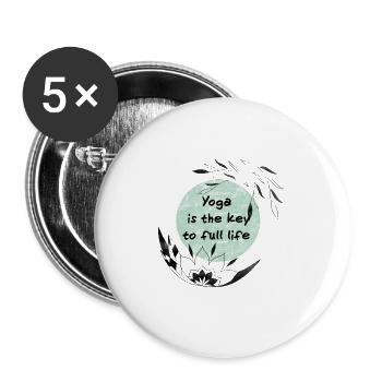 Yoga - Buttons groß 56 mm (5er Pack) - Weiß - Vorne