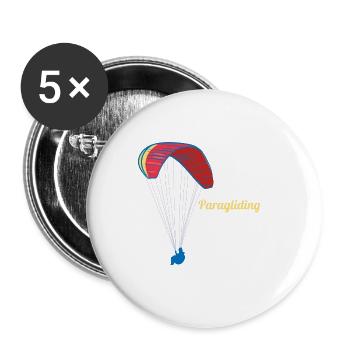 Paragliding Requires - Buttons groß 56 mm (5er Pack) - Weiß - Vorne
