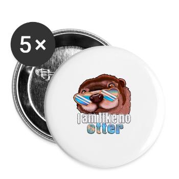 I am like no otter Design Otterkopf - Buttons large 2.2''/56 mm (5-pack) - white - Front