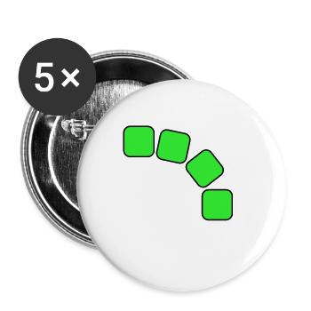 Grüne Quadrate Sequenz - Buttons groß 56 mm (5er Pack) - Weiß - Vorne