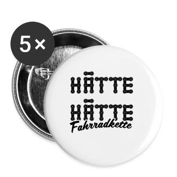 Hätte hätte Fahrrad Kette 08 - Buttons groß 56 mm (5er Pack) - Weiß - Vorne
