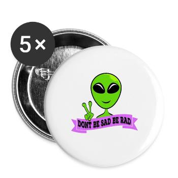 Ne soyez pas triste signe de paix Design T-shirt - Lot de 5 grands badges (56 mm) - blanc - Devant