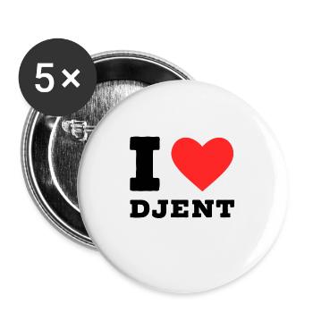 I love djent - Buttons large 2.2''/56 mm (5-pack) - white - Front