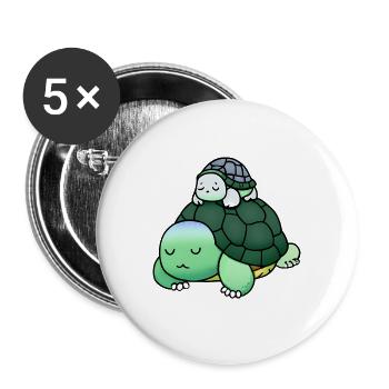 Vous ne réveillez pas les tortues endormies - Lot de 5 grands badges (56 mm) - blanc - Devant