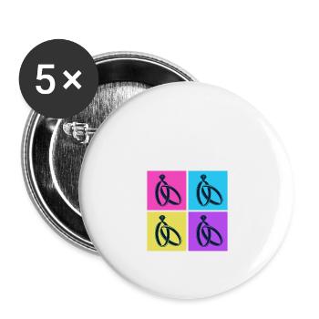 Heart Love Relationship Anniversary Wife Husband - Buttons groß 56 mm (5er Pack) - Weiß - Vorne