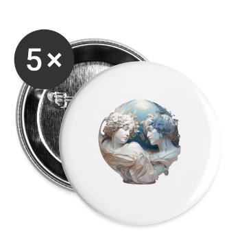Terra Woman - Buttons groß 56 mm (5er Pack) - Weiß - Vorne