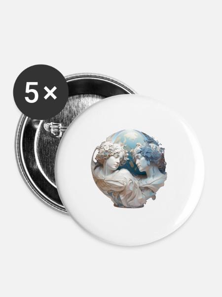 Terra Woman - Buttons groß 56 mm (5er Pack) - Weiß