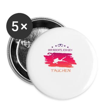Tauchen Diving Spruch für Taucher - Buttons groß 56 mm (5er Pack) - Weiß - Vorne