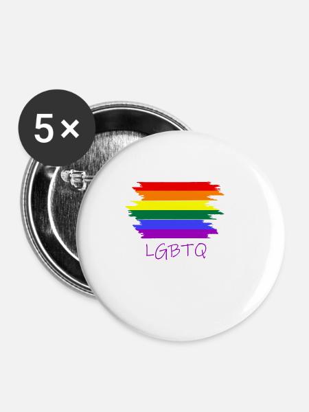 LGBTQ Lgbt - Buttons groß 56 mm (5er Pack) - Weiß