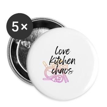 Kitchen chaos - Buttons large 2.2''/56 mm (5-pack) - white - Front