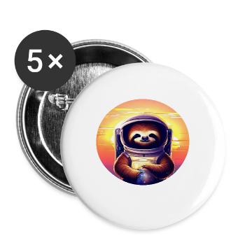 Faulenzer im Weltraum im Sonnenuntergang - Buttons groß 56 mm (5er Pack) - Weiß - Vorne