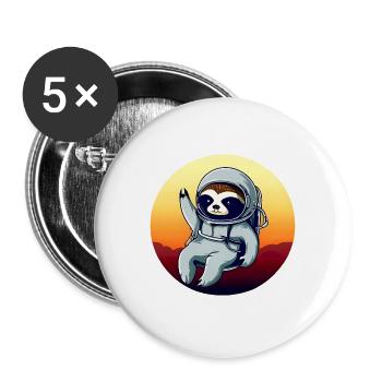 Faulenzer im Weltraum im Sonnenuntergang - Buttons groß 56 mm (5er Pack) - Weiß - Vorne