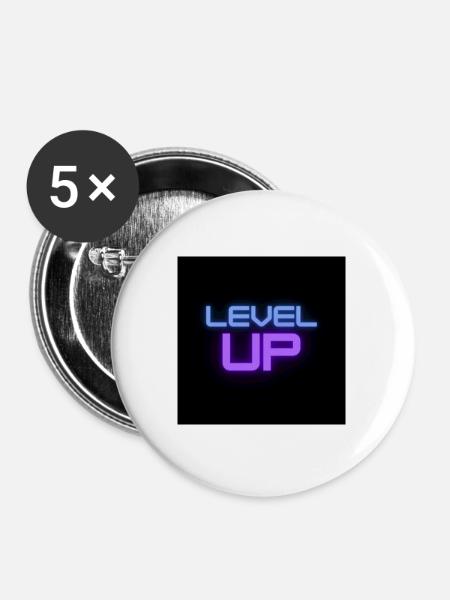 Level Up - Buttons groß 56 mm (5er Pack) - Weiß