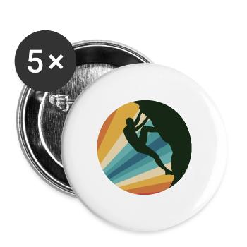 Rock Climbing - Buttons groß 56 mm (5er Pack) - Weiß - Vorne