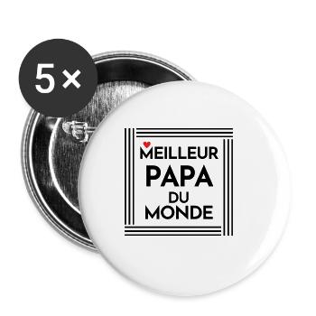 The Best Dad in the World, Father's Day - Buttons large 2.2''/56 mm (5-pack) - white - Front