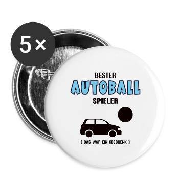 Autoball Spieler Bester Autoballer Geburtstag - Buttons groß 56 mm (5er Pack) - Weiß - Vorne