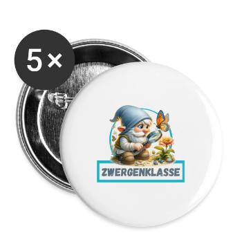 Dwarf and Butterfly Dwarf Class Design - Buttons large 2.2''/56 mm (5-pack) - white - Front