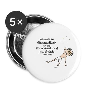 Körperliche Gesundheit - Buttons groß 56 mm (5er Pack) - Weiß - Vorne
