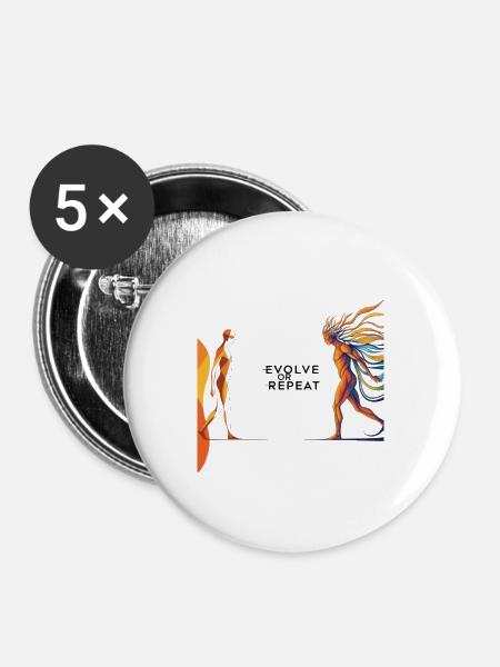 Evolve or Repeat - Buttons groß 56 mm (5er Pack) - Weiß