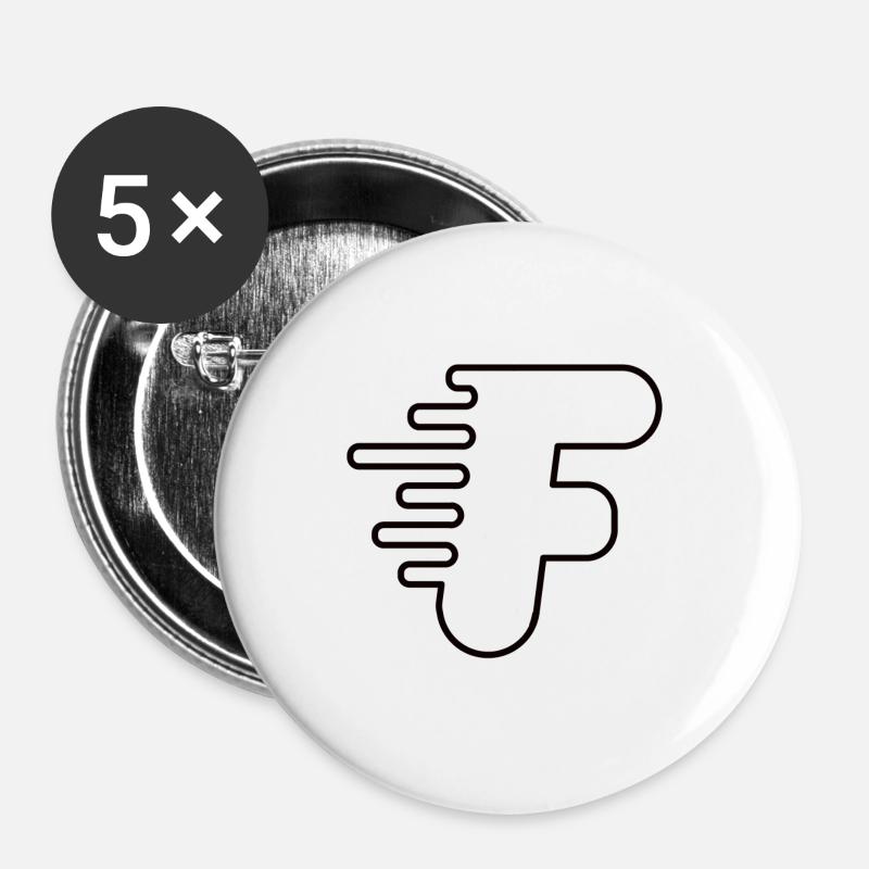 FAST-LITTER - Buttons large 2.2''/56 mm (5-pack) - white