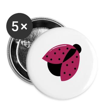 Ladybug lucky charm | Vectorgraphic - Buttons large 2.2''/56 mm (5-pack) - white - Front