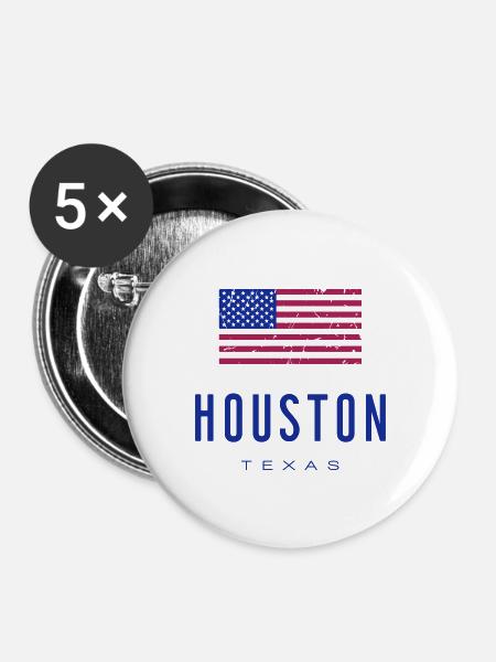 Houston /// Texas - Buttons groß 56 mm (5er Pack) - Weiß