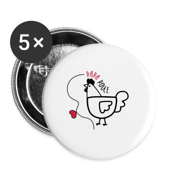 Papa Poule - Fête des Pères - Lot de 5 grands badges (56 mm) - blanc - Devant