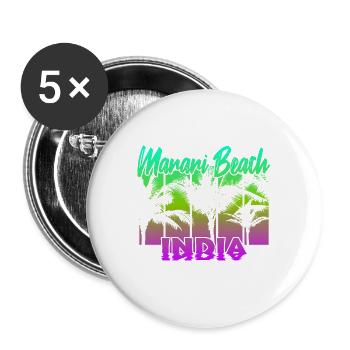 Marari Beach India - Buttons groß 56 mm (5er Pack) - Weiß - Vorne