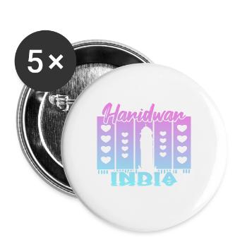 Haridwar India Sunset - Buttons large 2.2''/56 mm (5-pack) - white - Front