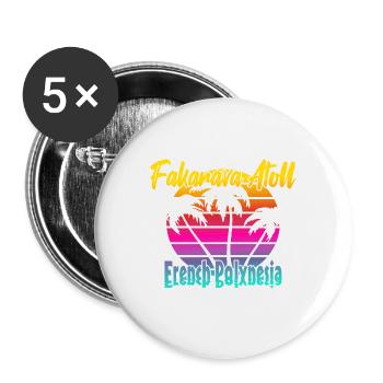 Fakarava Atoll - Buttons groß 56 mm (5er Pack) - Weiß - Vorne