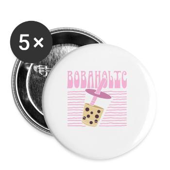 Bobaholic - Buttons groß 56 mm (5er Pack) - Weiß - Vorne