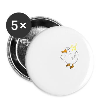 Ente tanzen Spruch Aus dem Weg ich muss tanzen! - Buttons groß 56 mm (5er Pack) - Weiß - Vorne
