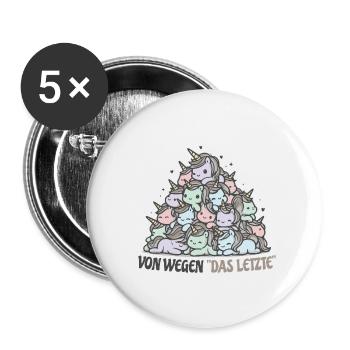 Drôle de dicton de licorne - Lot de 5 grands badges (56 mm) - blanc - Devant