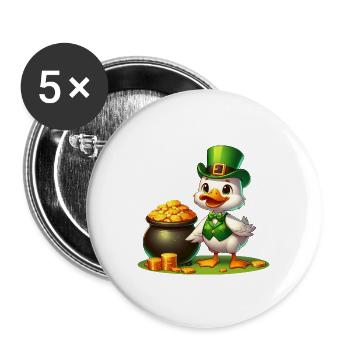St. Patricks Day Elefant Grün - Buttons groß 56 mm (5er Pack) - Weiß - Vorne