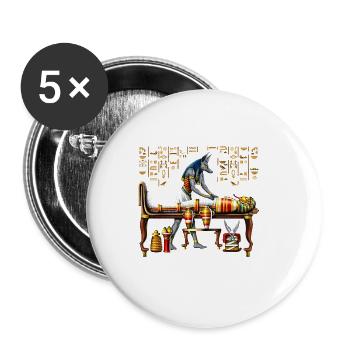 Anubis Ägyptischer Gott - Buttons groß 56 mm (5er Pack) - Weiß - Vorne